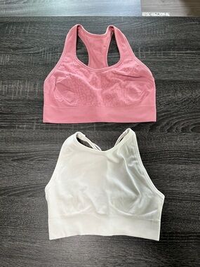 Seamless Racerback Bralette - Pink & White